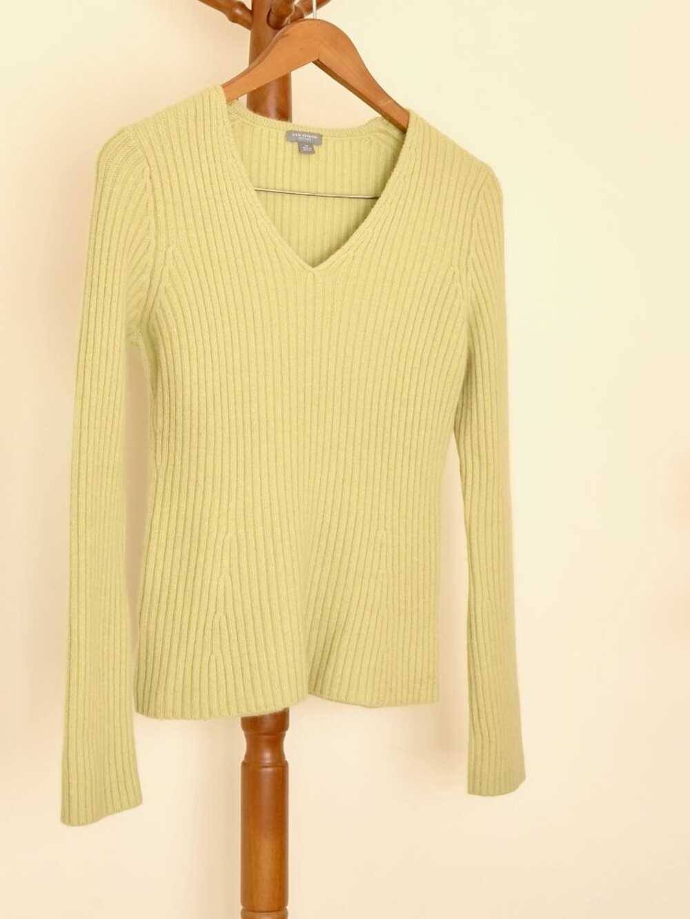 Ann Taylor Angora Rabbit Hair & Wool Blend Sweater Pistachio Green Petite S
